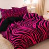 Set Biancheria da Letto 3 Pezzi Rosso Rosa Stampa Zebrata Stampa Leopardo Stampa Digitale Set Copripiumino,,Stampa Digitale,Utilizzo Per Hotel Familiare Camera da Letto
