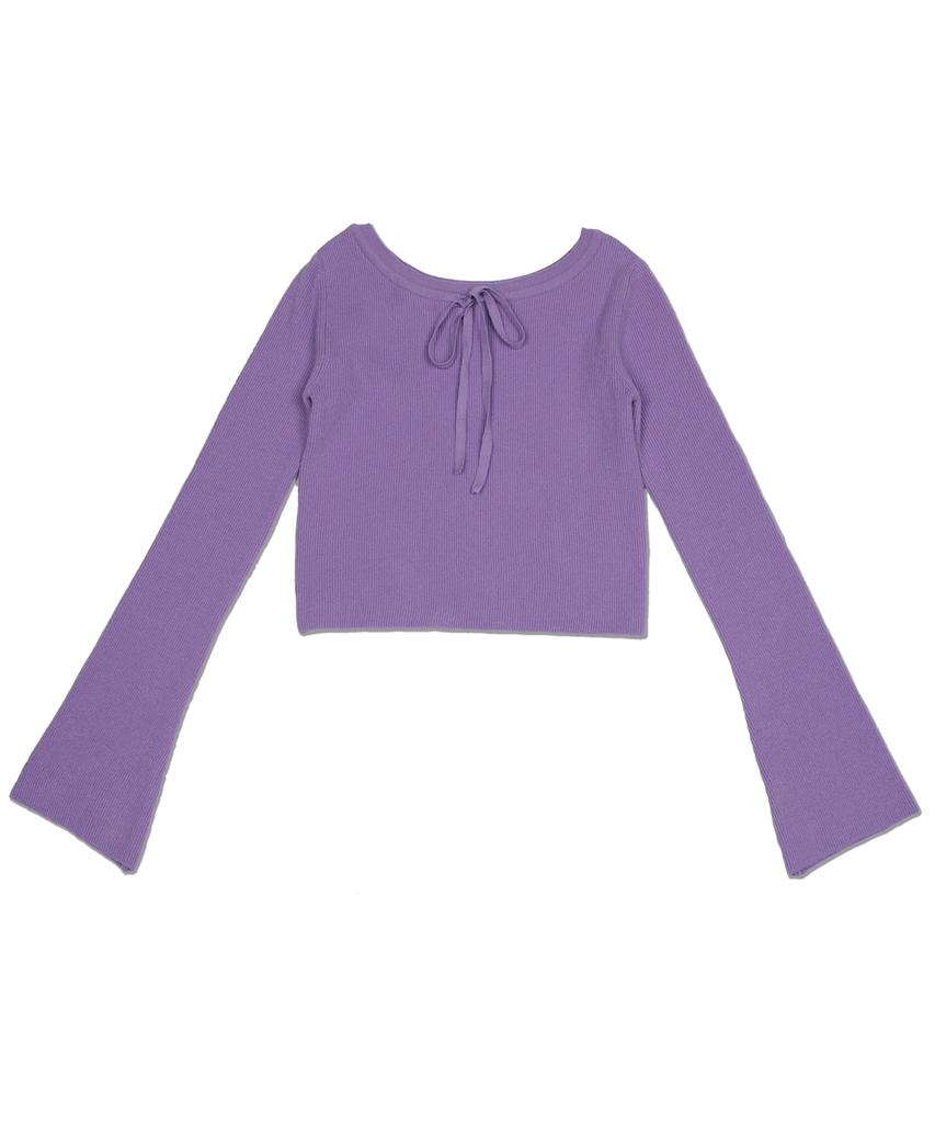 HIGH SCHOOL DISCO Wide Crop Knit Purple