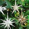 2 Pieces Christmas Tree Star Ornaments Three-dimensional Glitter Star Christmas Tree Ornaments Holiday Decoration