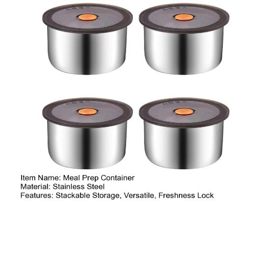 Matbeholdere i rustfritt stål Stabelbar matboks Lufttett kjøkkenorganisator