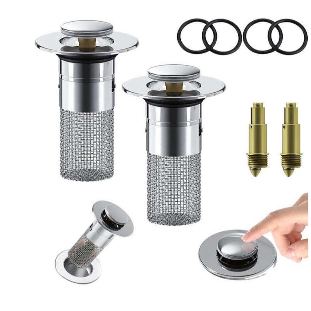 Plug In And Press Type Stainless Steel Sink Plug, Filter, Collector