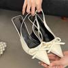 Toe Sandals 22 Spring and Autumn New Pointed Bow Temperament Beautiful High Heels Back Air Sandals