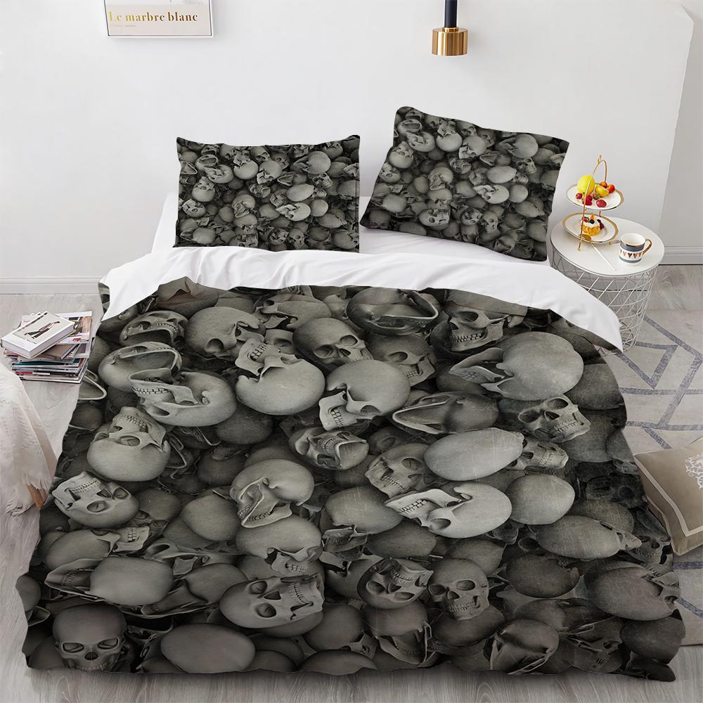 New Distressed Bedding Set Single Twin Full Queen King Size Bed Set Aldult Kid Bedroom Duvet cover Sets Skeleton Bed Sheet Set