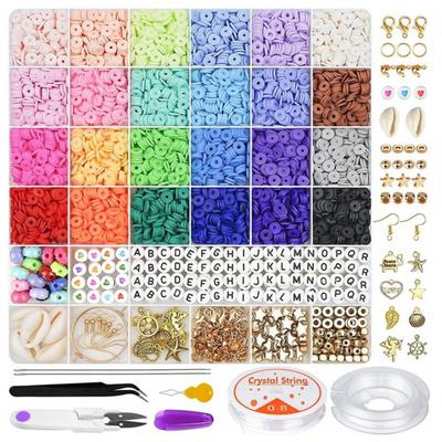 DIY Bead Polymer Beautiful 24 Clay Crafts Beads Colors Bracelet Making Bead Kit