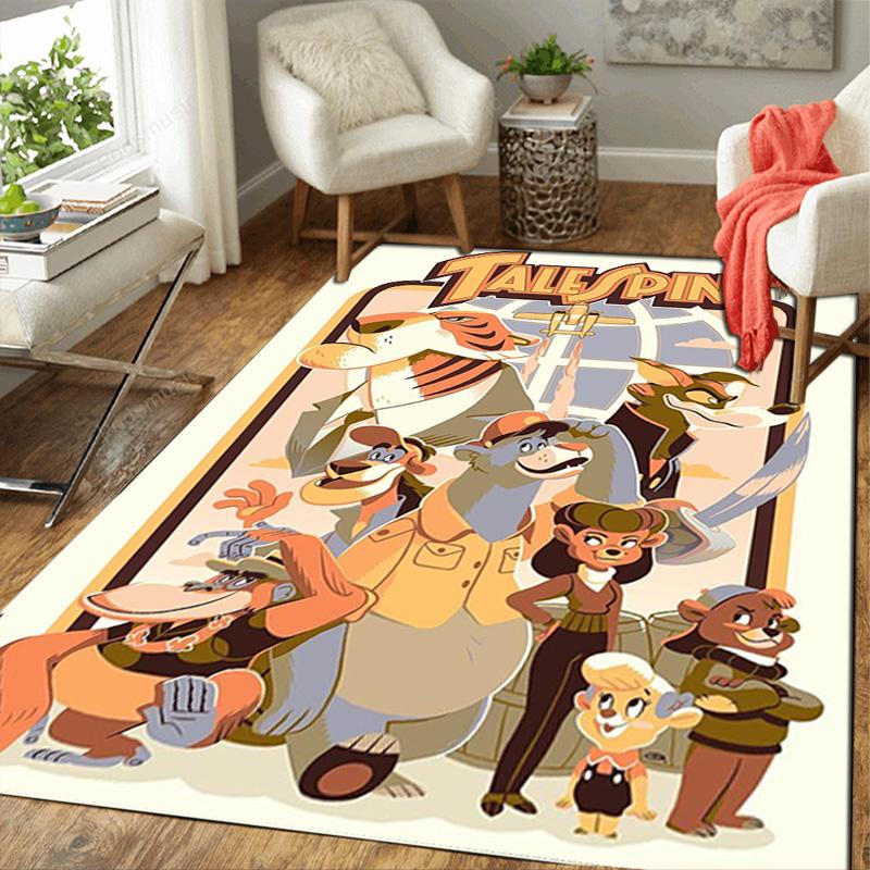 TaleSpin theme pattern design Rug Floor Mat for Living Room or Bedroom Soft and Comfortable Carpet a Gift for Birthday and Holiday.