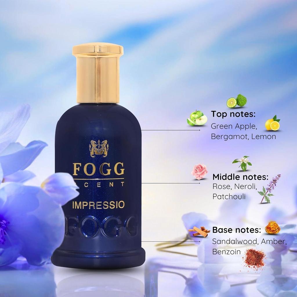 Fogg Scent Impressio Perfume for Men, Long-Lasting, Fresh & Powerful Fragrance, Eau De Parfum, 100ml