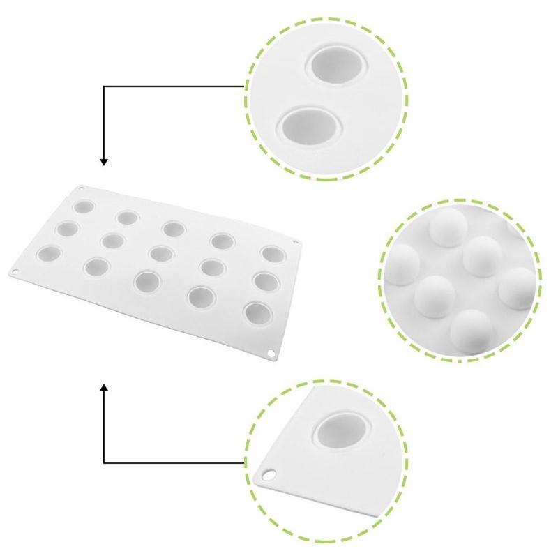 1 Pc White Silicone Mousse Mold French Dessert Baking Cake Mold Heart and Round Cupcake Baking Mouss