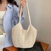 Summer super fire woven bag women's new literary and artistic style wool knitted vacation beach bag shoulder messenger bag