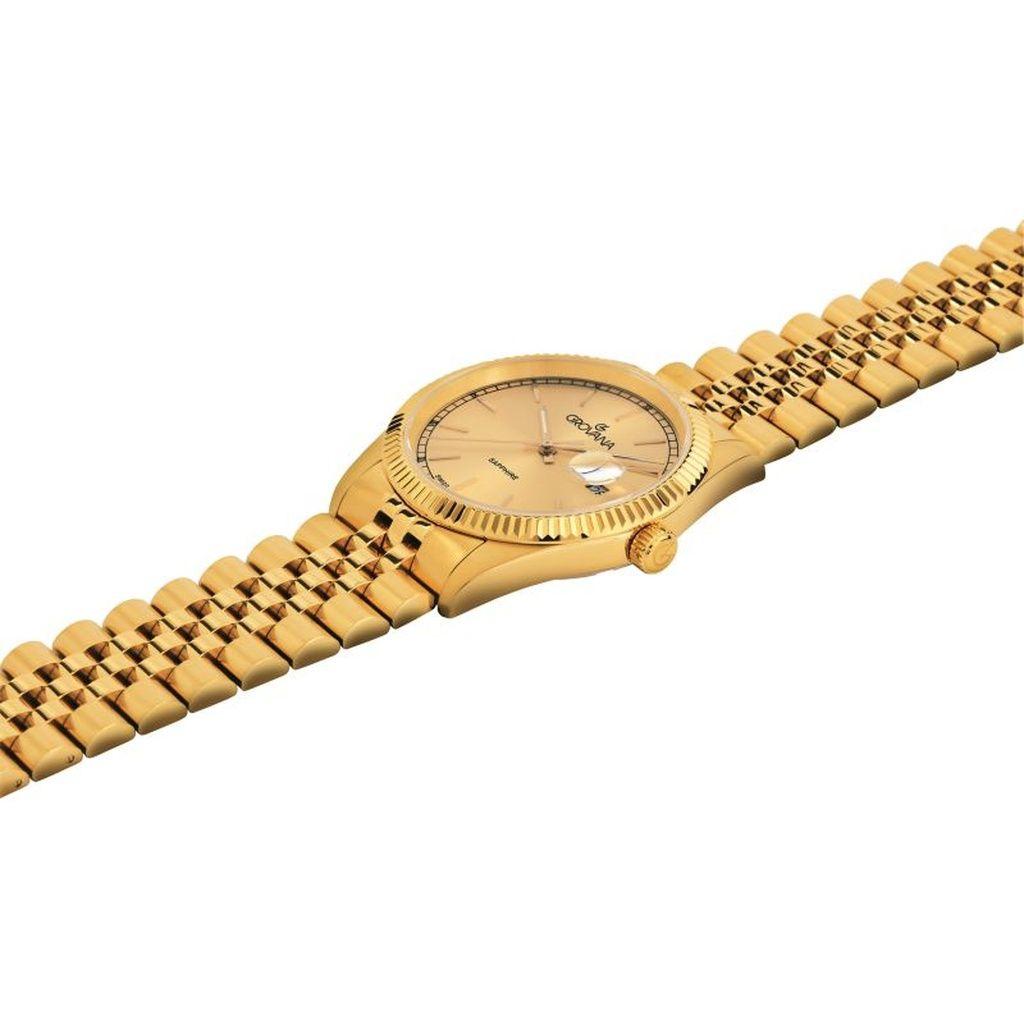 Grovana Kensington Royal Gold Tone Stainless Steel Champagne Dial Quartz 1542.1111 Men's Watch