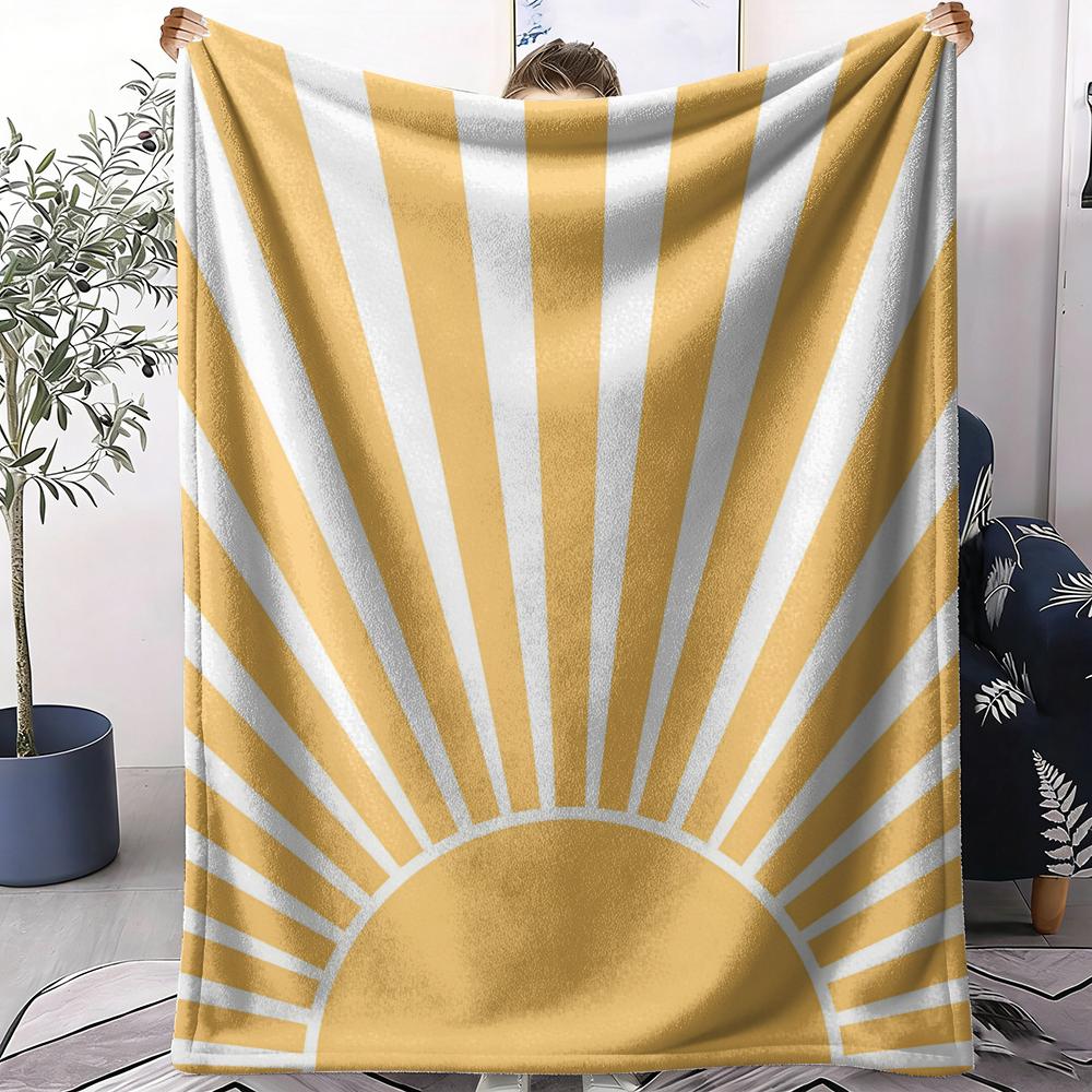 Abstract Sunny Throw Soft Flannel AC Blanket Lightweight Summer Nap Throw Cozy Blanket for Sofa Bed Travel Home