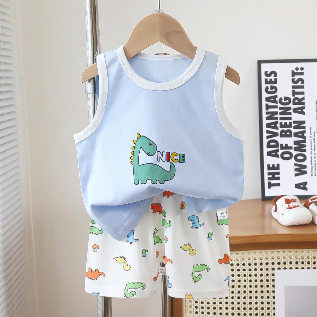 Children's Vest Set Boys' Shorts Summer Cotton New Baby Clothes Girls' Summer Clothes Summer Clothes Children's Clothes