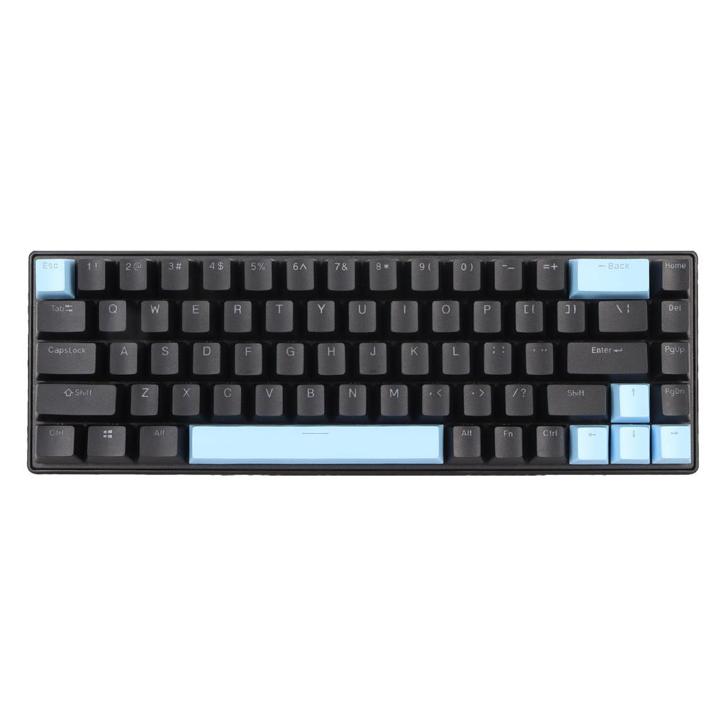 Gaming Keyboard USB 68 Keys Blue Switch N Key Rollover 10 RGB Backlit Modes Wired Keyboard for Desktop Laptop Black Blue