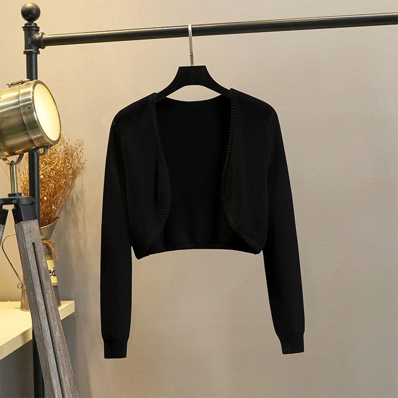 

Ice Silk Suspender Skirt Small Coat Waistcoat Knitted Cardigan Black(YG-8524) M