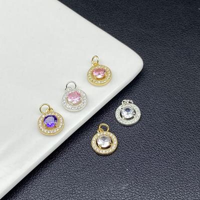 Round Zircon Diamond Pendant for DIY Crystal Jewelry and Beading Bracelet Rope.