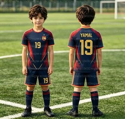 Yamal Children's Quick Drying Sports Kit Spain Team Jersey Number 19 Boys' Sports Kit New Product For 2026 Men And Women's Sets