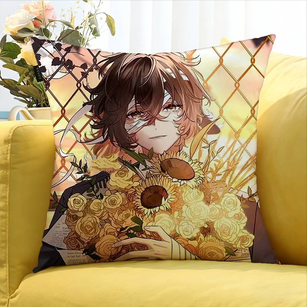 Bungo Stray Dogs O-Osamu D-Dazai   Various Sizes Square Pillow Case For Car Home Bedchamber Decor