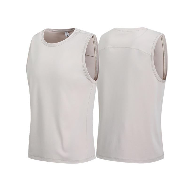 Men's Quick-Dry Elastic Training Vest - Ice Silk, Sleeveless, Loose Fit, Round Neck Top