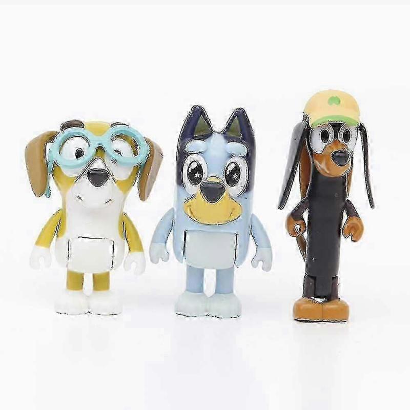 12pcs Set Bluey Family And Friends Action Figures PVC Toys for Kids Gift