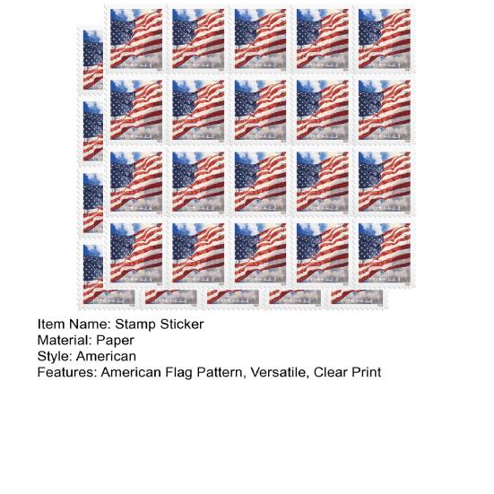 40Pcs Stamp Sticker American Flag Pattern Clear Print Water Sun Resistant Peel Fade-Proof Traceless Stamps