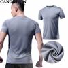 CANGHPGIN T-shirt de sport à manches courtes pour hommes, séchage rapide, Fitness, respirant, évacuant la transpiration, taille M-4XL