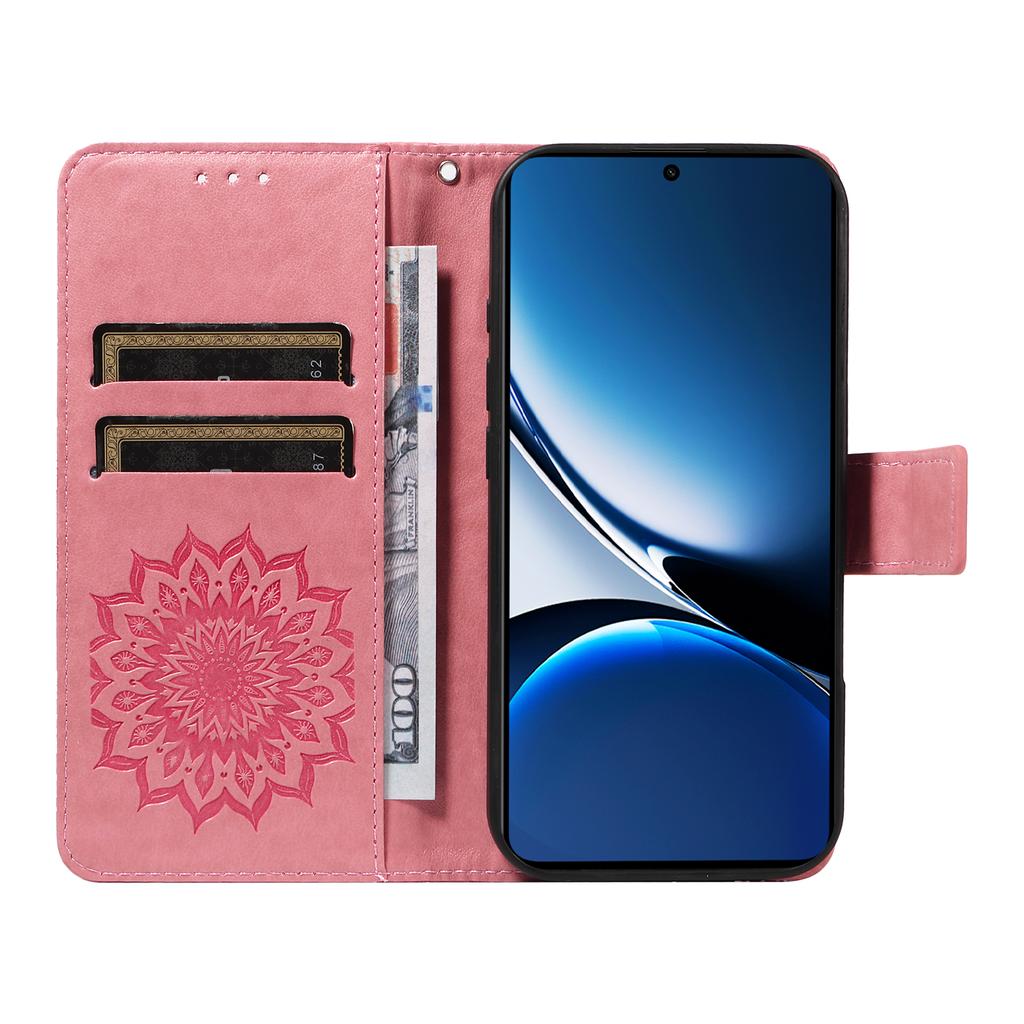 Pro Xiaomi Redmi Turbo 4 5G Pouzdro na telefon Slunečnice Vytištěné Kožené Peněženkové Stojánkové Pouzdro s Poutkem