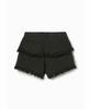 SIO Exposed Pocket Layered Denim Shorts_Black