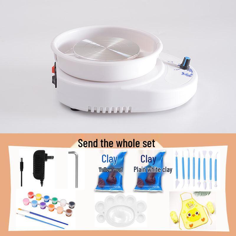 Children s Mini Pottery Wheel for Handcrafting and Trimming Plug-in Version