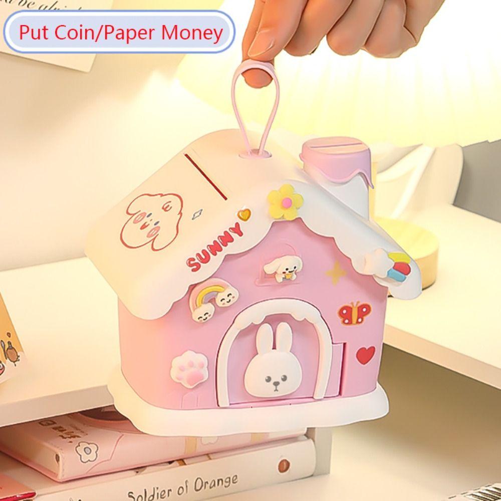 Mushroom House Money Box Portable Safe Savings Jar Fashion Coin Saving Box  Kids Adults