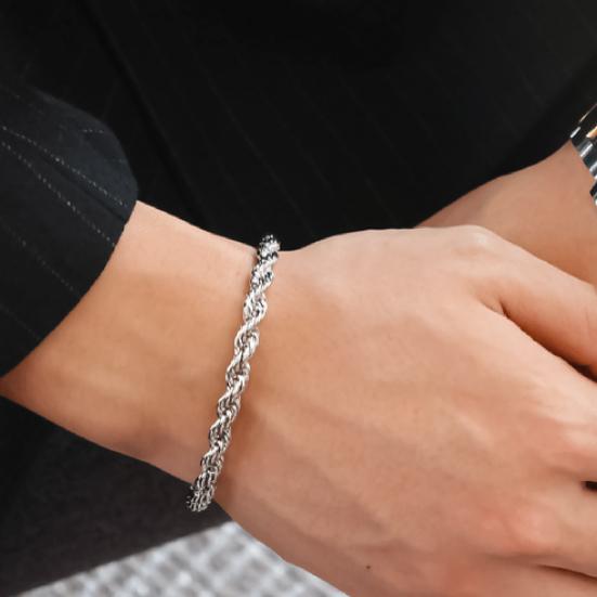 Women Elegant Silver Plated Twisted Chain Bracelet Bangle Jewelry Fashion Accessories for Party