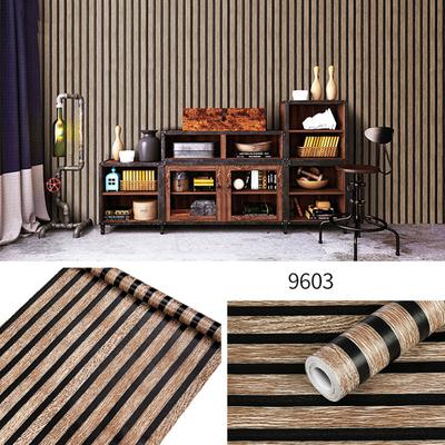 Holzstreifen Tapete Hintergrund Wand Schreibtisch Schrank Renovierung Aufkleber Wasserdicht Instant Paste PVC Tapete Selbstklebend