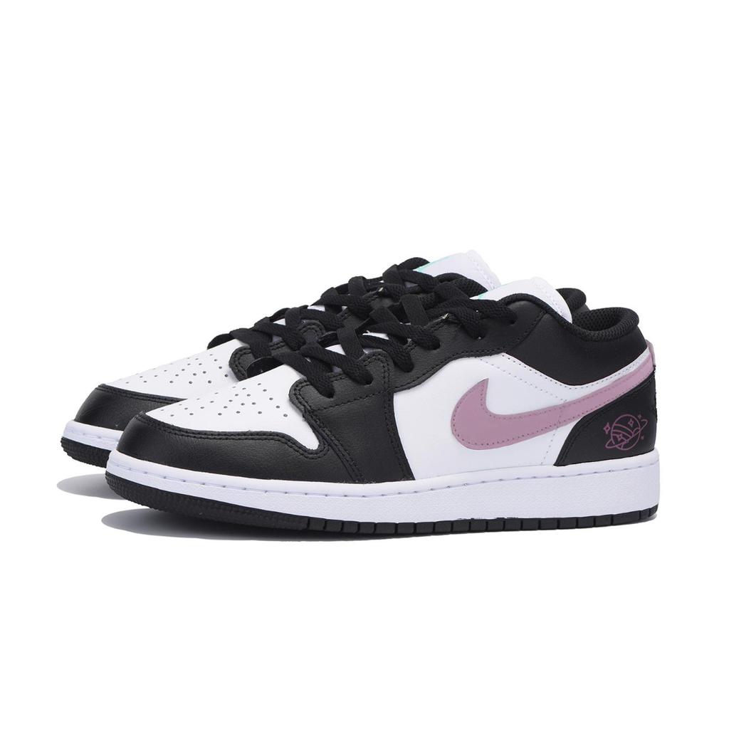 Jordan Air Jordan 1 Abrasion Resistant Slip Resistant Low top Vintage Basketball Shoes Men's Black White Pink 553558-131(Team85-)