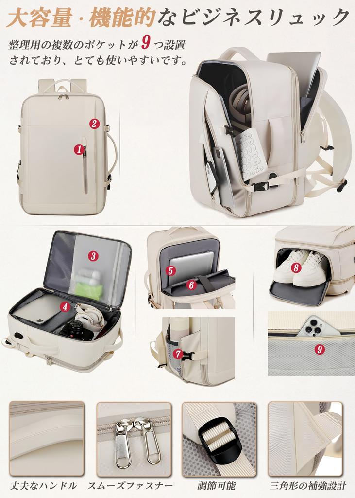 Mochila de Viagem VENDAGO para Homens e Mulheres, Grande Capacidade, Expansível, Tamanho de Bagagem de Mão, Design de Abertura 180°, Design 4 em 1, Mochila 4 em 1, Viagem