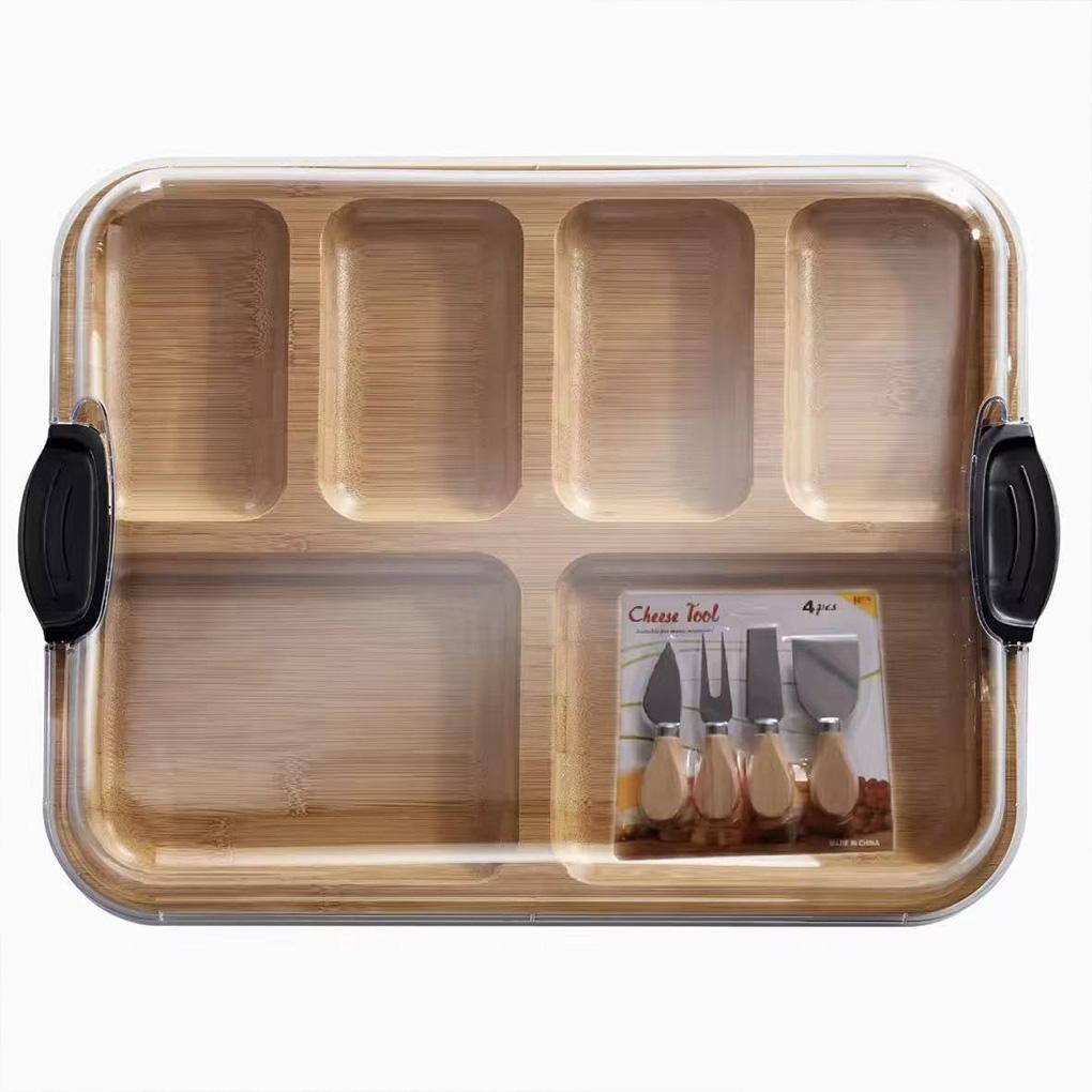 Bamboo Serving Tray With Lid Lightweight And Portable For All Occasions Charcuteries Board With Lid