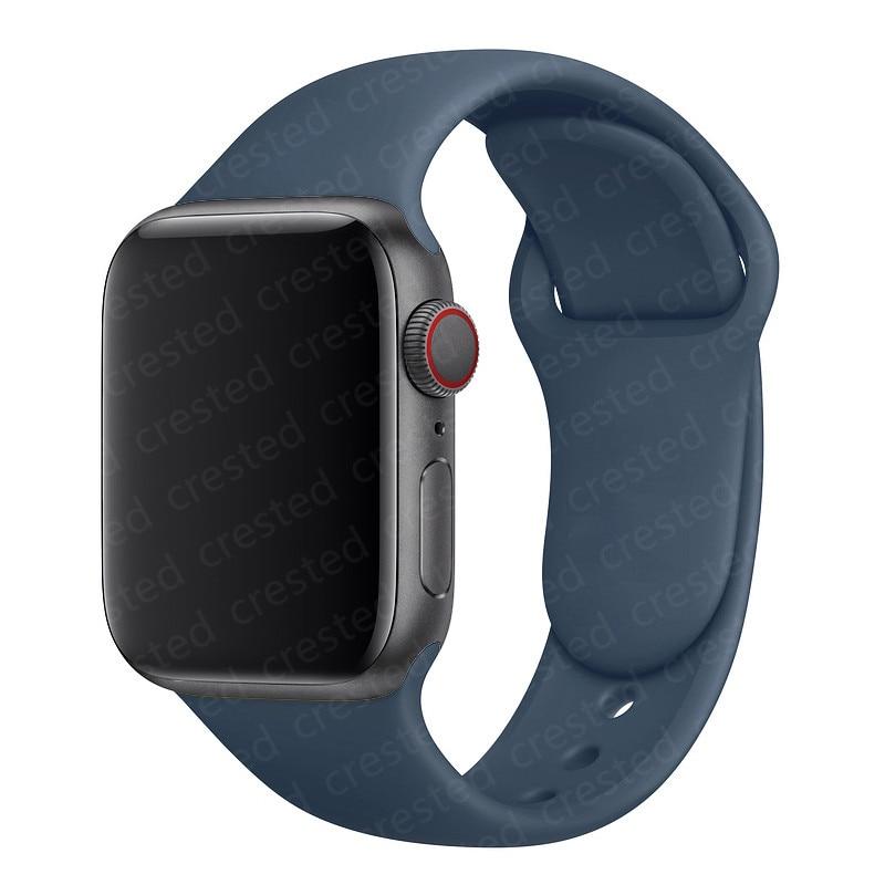 Silicone Strap For Watch Band 44mm 40mm 38mm 42mm Rubber Belt Wristband Bracelet iWatch1 2 3 4 5 Se 6 Band