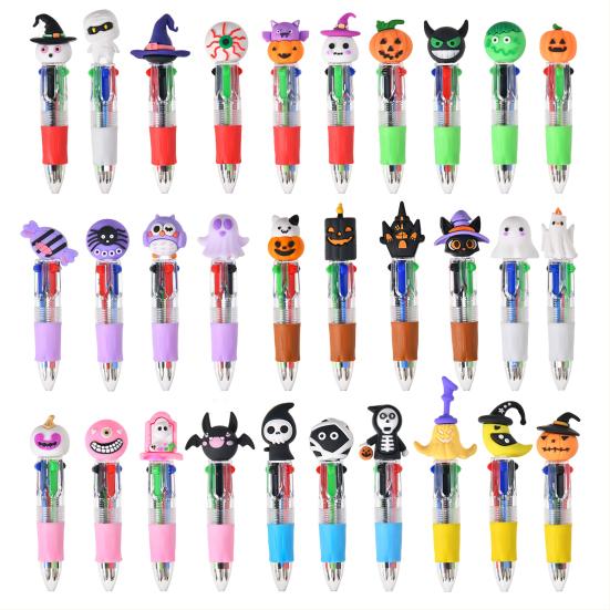 Halloween Ballpoint Pens Cute Mini Pen Set for Kids Pumpkin Ghost Bat Design Ink Pens 0.5mm Smooth Writing Gel Pens Fun Gifts for Family Friends