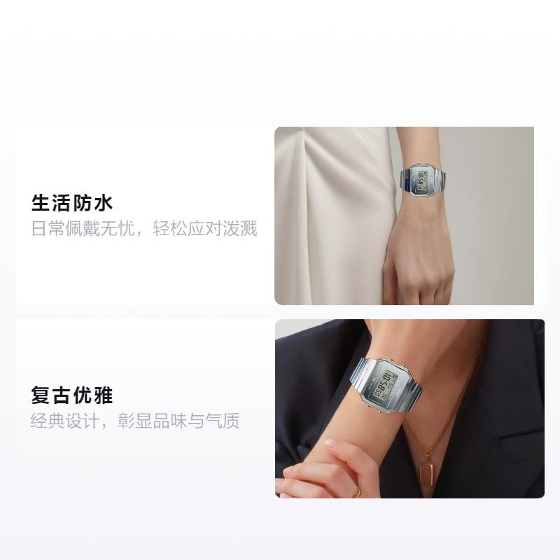 

CASIO Life Waterproof Retro Elegance Quartz Steel Strap Men and Women Same Style Gray Dial A700WEV-7A сірий колір