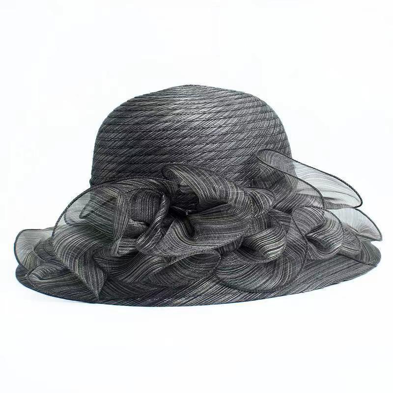 

Sun hat women s organza sunscreen outdoor hat women s travel fashion sunshade versatile foldable cool hat M（56-58cm） чорний