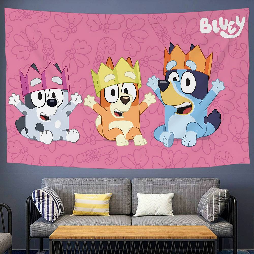 BBlueys Animacinis Spausdintas Didelis Sieninis Gobelenas Menas Sci-Fi Kambarys Namų Dekoras Dekoro Antklodė