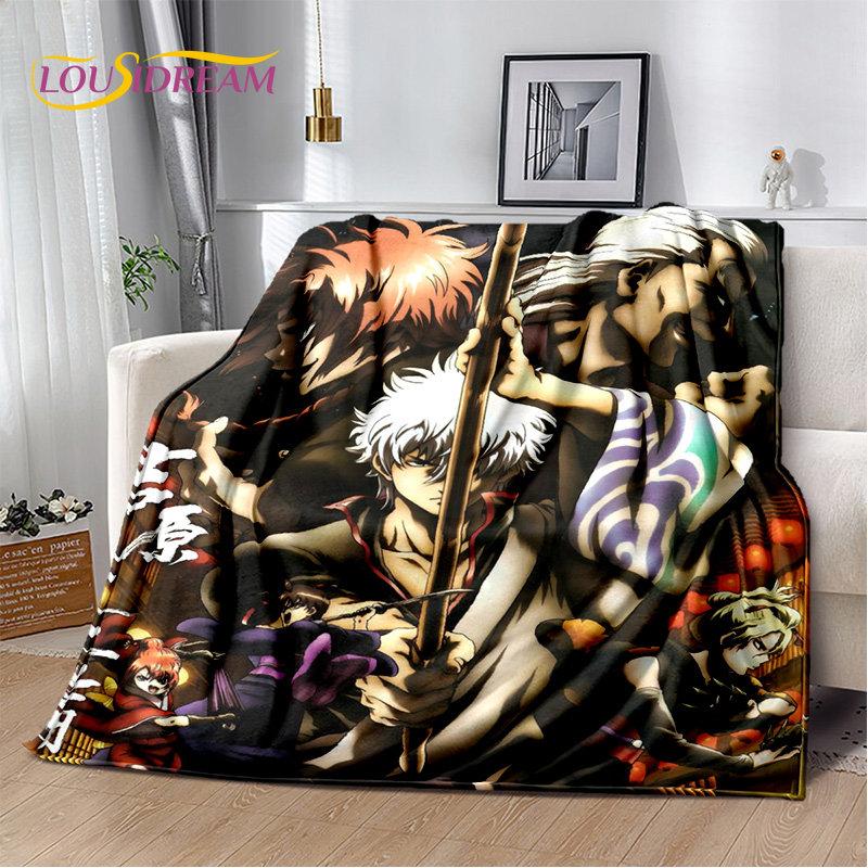 Gintoki Kagura Gintama Anime Soft Plush Blanket,Flannel Blanket Throw Blanket for Living Room Bedroom Bed Sofa Picnic Cover Kids