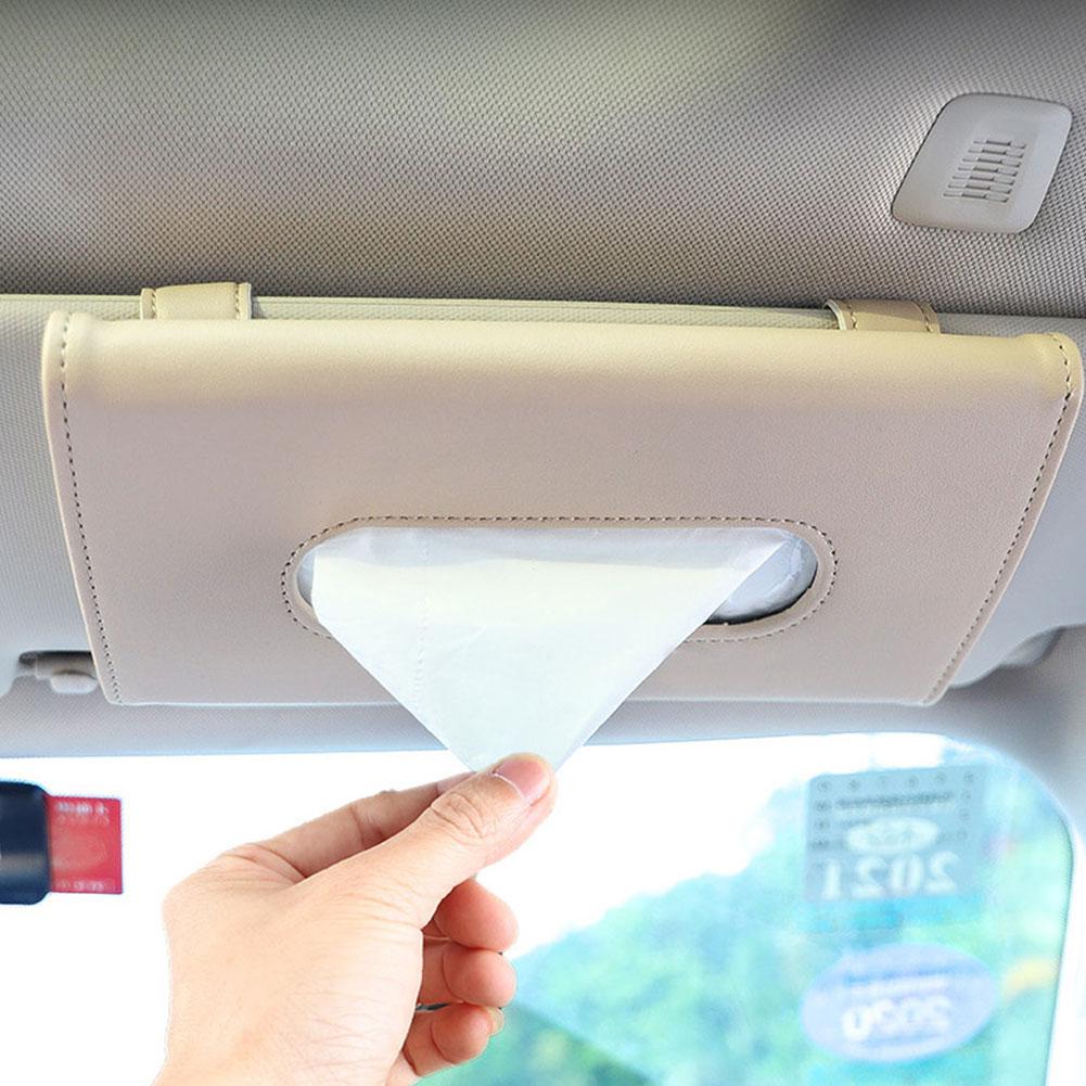Car Sun Visor PU Leather Tissue Holder Mask Holder Decoration Auto Accessories Storage Car Holder Visor Interior Sun C1Q4