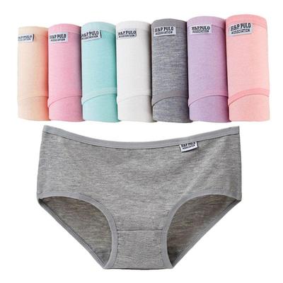 7 bucăți/set chiloți din bumbac pentru femei, lenjerie de corp de culoare uni, chiloți cu talie medie, confort pentru fete, chiloți respirabili, lenjerie pentru femeie XXL