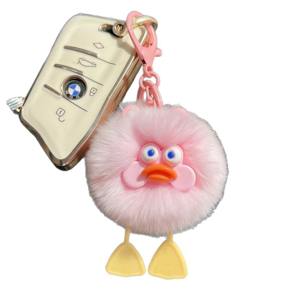 Faux Mink Rabbit Fur Keychain Plush Ball Pendant for Bags