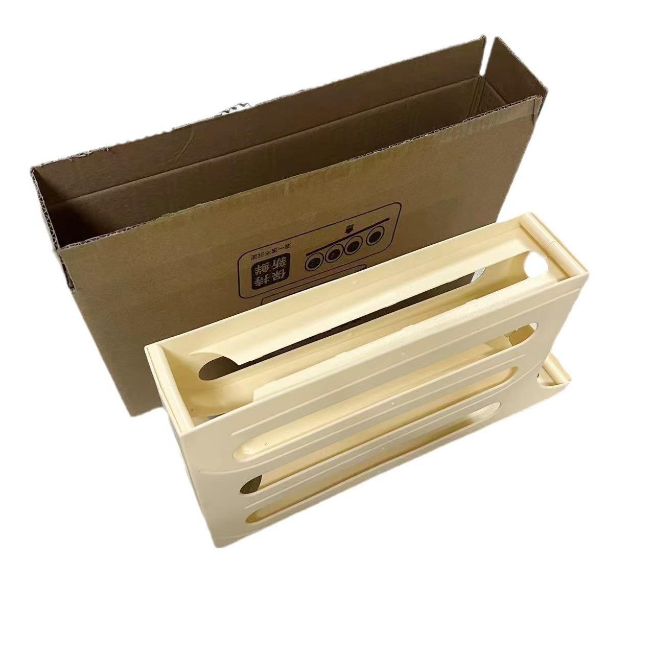 

Ящик для зберігання яєць у вигляді драбинки: Велика місткість, Автоматичний ролик для холодильника Boxed білий