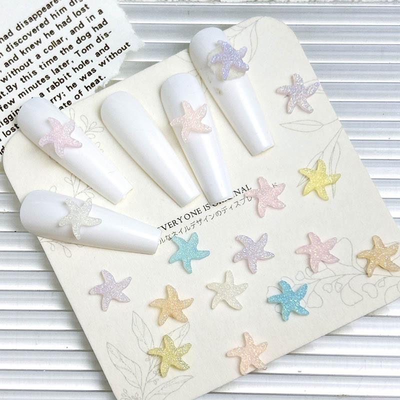 Starfish Nail Art Accessories Japanese Fresh Sweet Ocean Series Fine Glitter Nail Wearable Nails Earrings Accessories