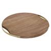 Metal and Acacia Cutting Board - Home ESPRIT - 32.3x31.3x1.4 Cm - Multicolored - Natural - Metal Acacia