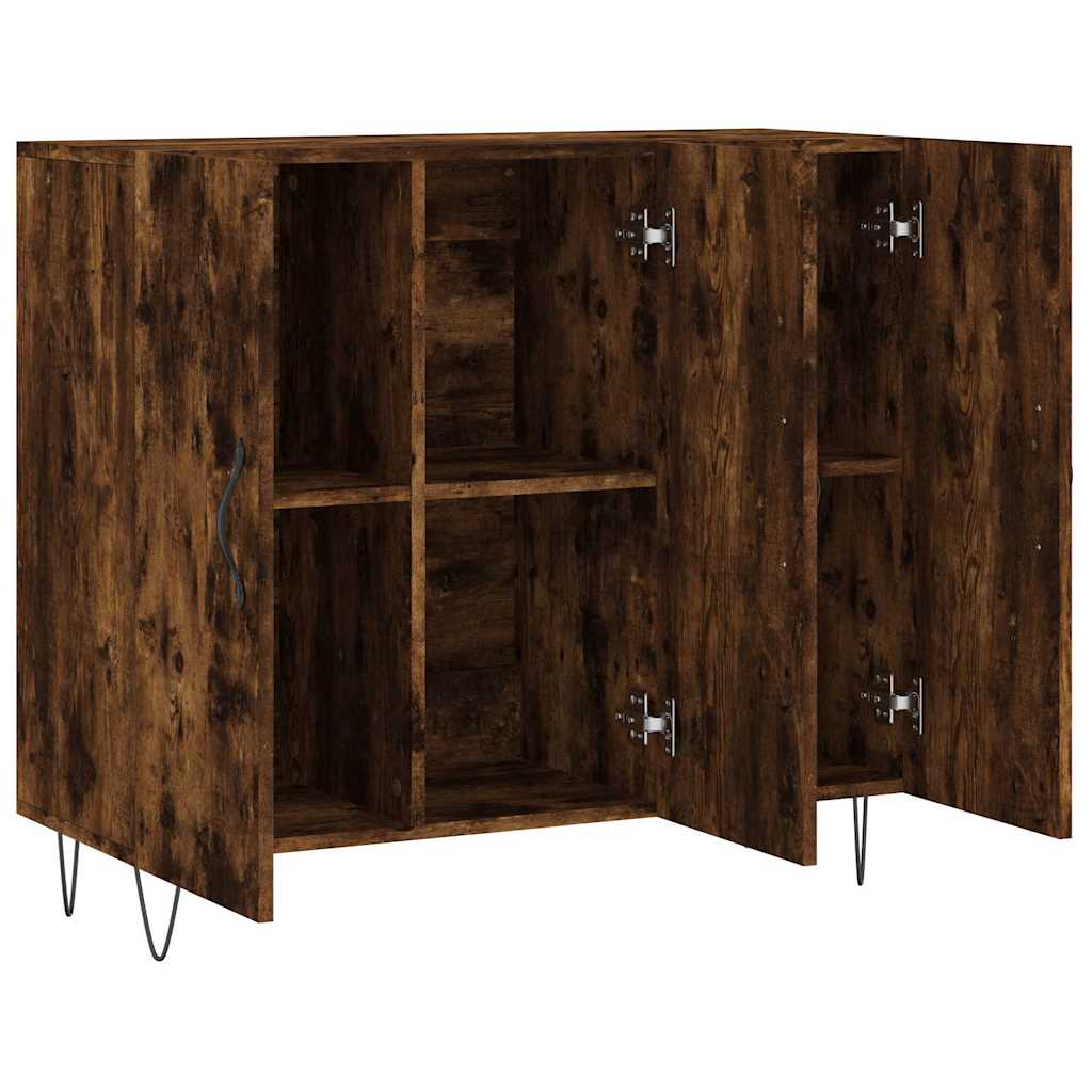 Sideboard Smoked Oak 90x34x80 Cm Wood Based Panel