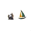 Elegant Swan And Sailboat Figurine European Iron Sculpture for Entrance Desk Bookshelf Table