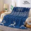 Knit Christmas Fair Isle Flannel Blanket Warm Soft Halloween Christmas Couch Warm Cozy Decorative Decor Gift for All Season