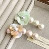 Acetate Flower Hair Clip Korean Style Duckbill Clip Cute Camellia Pearl Side Clip  Daily