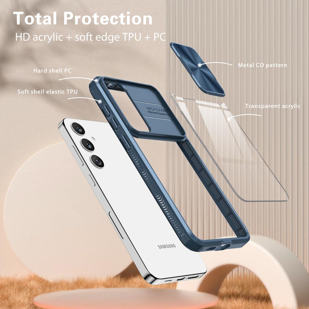 For Samsung Galaxy S25 Case TPU + PC Clear Phone Cover